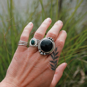 ONYX BOHO RING - Size UK O