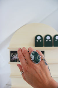 Moss Agate Statement Ring
